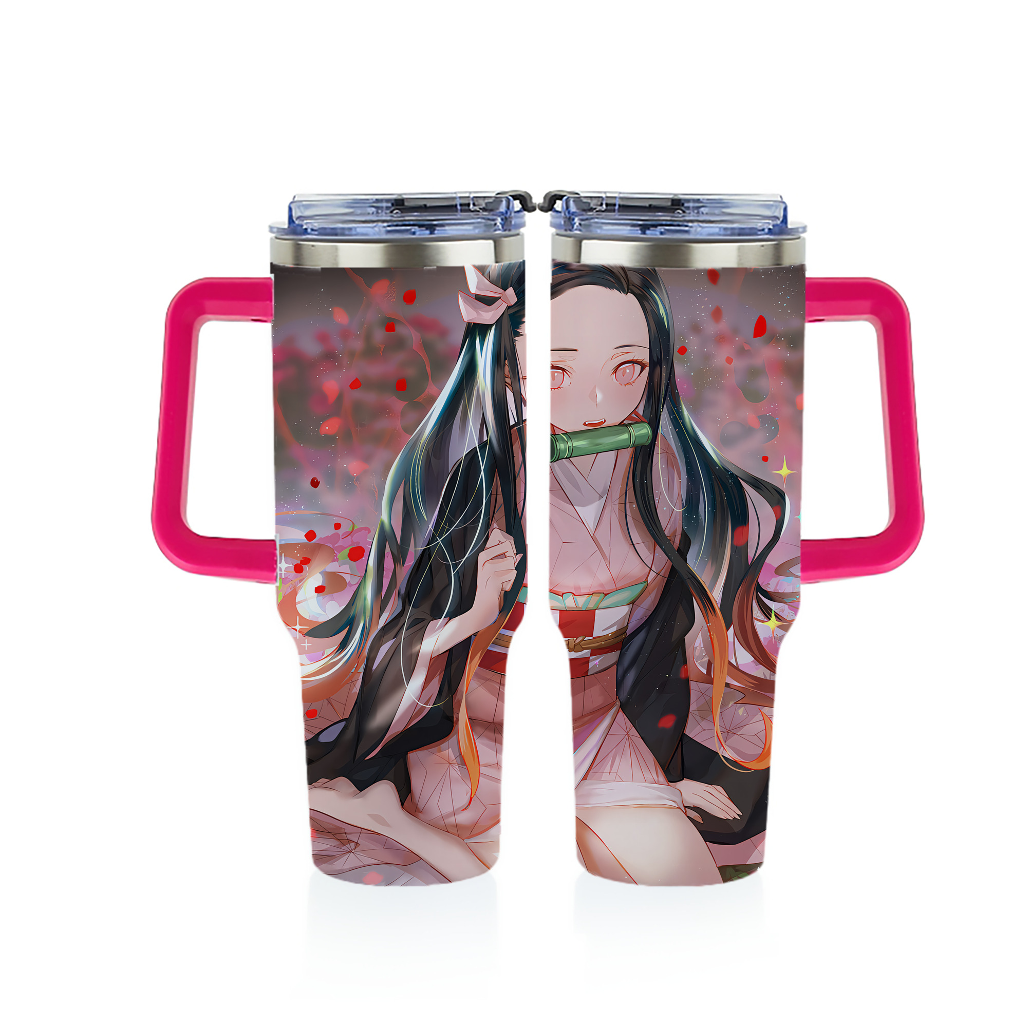 （画像用） 鬼滅の刃（きめつのやいば）竈門 禰󠄀豆子／かまど ねずこ Kamado Nezuko 1200ｍLフルプリント車用タンブラー